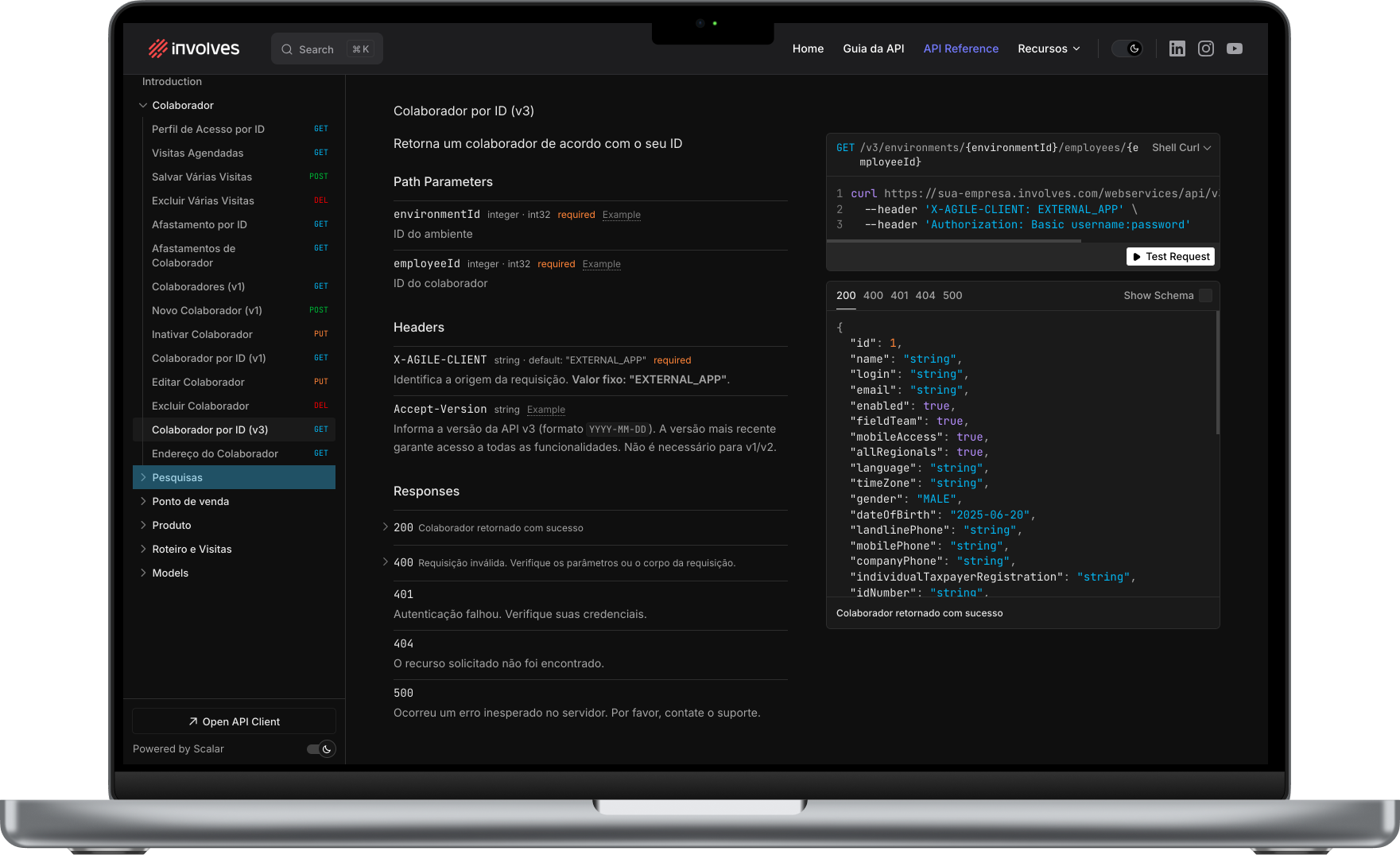 Preview da documentação API Documentation Starter